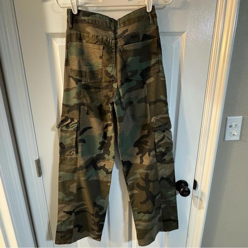 NWOT Y2K Camo Cargo Pants w/ Rhinestone Fringe 26x30 - Picture 6 of 15